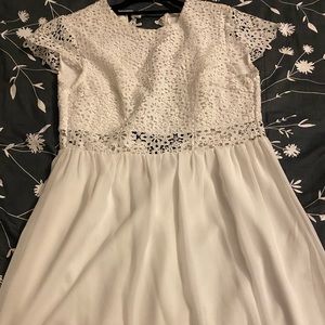 White open back dress